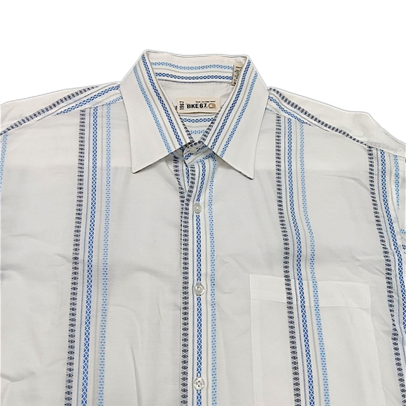 Buckle Other - Buckle BKE67 Mens XL Blue and White Striped Long Sleeve Button-Up Dress Shirt